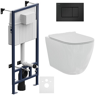 Унитаз подвесной белый Creto Logan L1 1001-001-L1W-1 с инсталляцией Am.Pm ProC I012707 ProC S